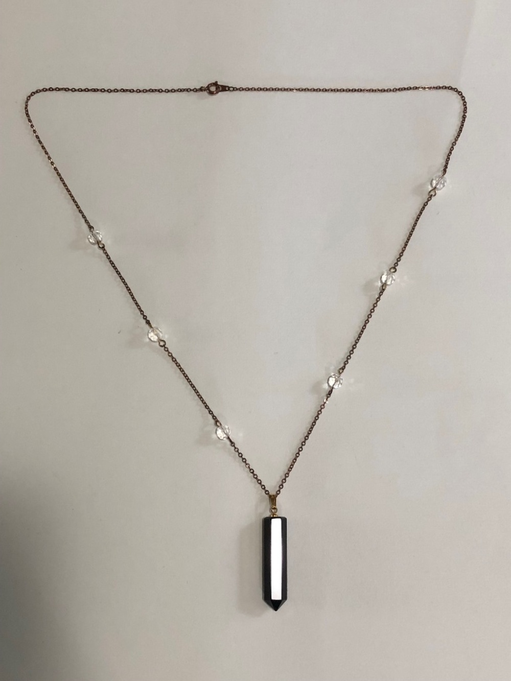 Black Crystal Station Necklace